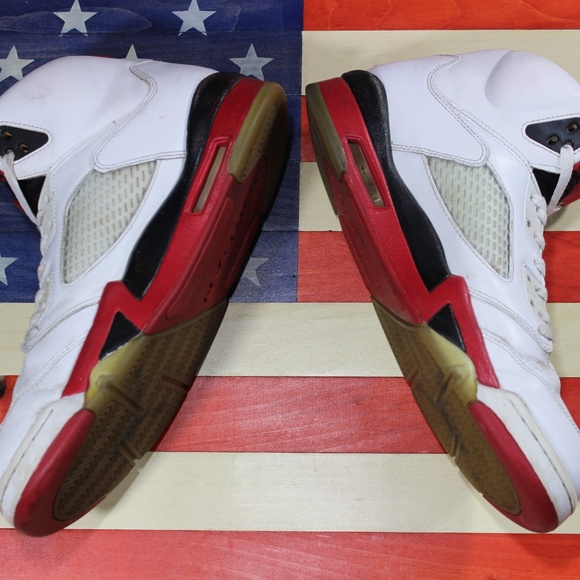 Nike Jordan V 5 Fire Red White [136027-120] sz 11 - Picture 6 of 8